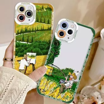 Чехол для телефона iPhone 11 13 XR 15 14 Pro Max iPhone 12 16 7 8 Plus XS Max Samsung A15 A55 A05 A54 Redmi 12 13C Note 13 9 10 OPPO A16 A18 Vivo Y17S Y12 iPhone 11 жёлтый