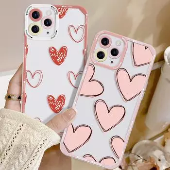 Чехол для телефона iPhone 11 13 XR 15 14 Pro Max iPhone 12 16 7 8 Plus XS Max Samsung A15 A55 A05 A54 Redmi 12 13C Note 13 9 10 OPPO A16 A18 Vivo Y17S Y12 iPhone 11 розовый