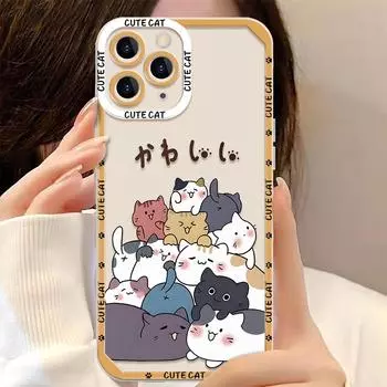 Чехол для телефона iPhone 11 13 XR 15 14 Pro Max iPhone 12 16 7 8 Plus XS Max Samsung A15 A55 A05 A54 Redmi 12 13C Note 13 9 10 OPPO A16 A18 Vivo Y17S Y12 iPhone 11 жёлтый