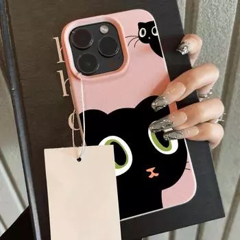 Чехол для телефона iPhone 11 13 XR XS Max, чехол для iPhone 12 14 15 16 Pro Max 12 Pro 15 Plus, кожаный, окрашенный, водонепроницаемый, устойчивый к падениям и износу, мультяшный iPhone 16 Pro Max белый