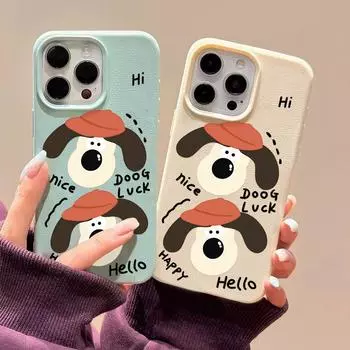 Чехол для телефона iPhone 11 13 XR XS Max, чехол для iPhone 12 14 15 16 Pro Max 12 Pro 15 Plus, кожаный, окрашенный, водонепроницаемый, устойчивый к падениям и износу, мультяшный iPhone 16 Pro Max белый