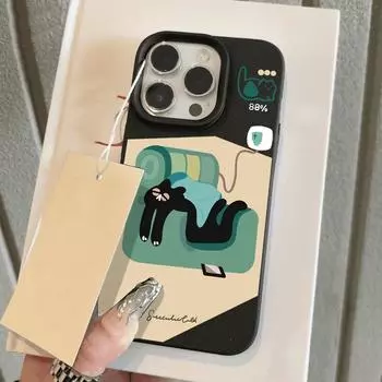 Чехол для телефона iPhone 11 13 XR XS Max, чехол для iPhone 12 14 15 16 Pro Max 12 Pro 15 Plus, кожаный, окрашенный, водонепроницаемый, устойчивый к падениям и износу, мультяшный iPhone 16 Pro Max белый