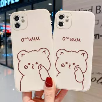 Чехол для телефона iPhone 11 13 XR 15 14 Pro Max iPhone 12 16 7 8 Plus XS Max Samsung A15 A55 A05 Redmi 12 13C 13 9 OPPO A16 A18 Vivo Y17S Y12 Huawei P40 iPhone X&XS белый