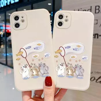 Чехол для телефона iPhone 11 13 XR 15 14 Pro Max iPhone 12 16 7 8 Plus XS Max Samsung A15 A55 A05 Redmi 12 13C 13 9 OPPO A16 A18 Vivo Y17S Y12 Huawei P40 iPhone X&XS белый