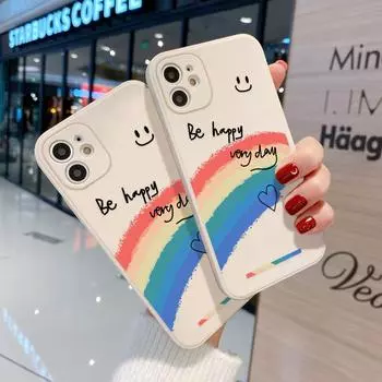 Чехол для телефона iPhone 11 13 XR 15 14 Pro Max iPhone 12 16 7 8 Plus XS Max Samsung A15 A55 A05 Redmi 12 13C 13 9 OPPO A16 A18 Vivo Y17S Y12 Huawei P40 iPhone X&XS белый