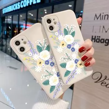 Чехол для телефона iPhone 11 13 XR 15 14 Pro Max iPhone 12 16 7 8 Plus XS Max Samsung A15 A55 A05 Redmi 12 13C 13 9 OPPO A16 A18 Vivo Y17S Y12 Huawei P40 iPhone X&XS белый