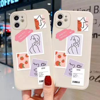 Чехол для телефона iPhone 11 13 XR 15 14 Pro Max iPhone 12 16 7 8 Plus XS Max Samsung A15 A55 A05 Redmi 12 13C 13 9 OPPO A16 A18 Vivo Y17S Y12 Huawei P40 iPhone X&XS белый