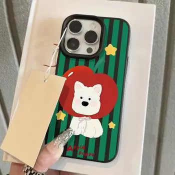 Чехол для телефона iPhone 11 13 XR XS Max, чехол для iPhone 12 14 15 16 Pro Max 12 Pro 15 Plus, кожаный, окрашенный, водонепроницаемый, устойчивый к падениям и износу, мультяшный iPhone 16 Pro Max розовый