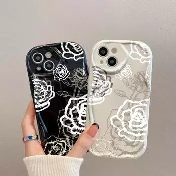 Чехол для телефона iPhone 11 13 XR 15 14 Pro Max iPhone 12 16 7 8 Plus XS Max Samsung A15 A55 A05 Redmi 12 13C 13 9 Samsung A05 белый