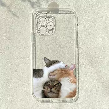 Чехол для телефона Iphone 11 14 Pro Max 13 Mini 12 Cute Cat Dog, силиконовый бампер, задняя крышка для Iphone Xr Xs Max X 7 8 Plus Se2020 6s iphone 6s 6