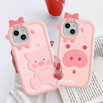 Чехол для телефона iPhone 11 XR 13 12 14 Pro Max iPhone 15 16 7 8 Plus XS Max SE Samsung A05 A54 A14 A52 Redmi 12 13C Note 9 10 OPPO A16 A18 Vivo Y17S Y12 iPhone 6&6S розовый