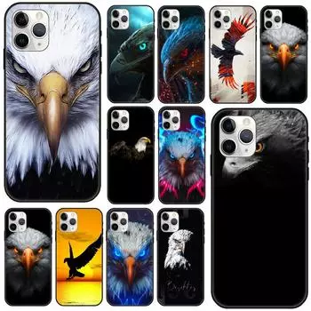Чехол для телефона iPhone 12 Mini 11 Pro XR X MAX SE XS 5 6 6S 7 8 E Plus черный чехол бампер 3D Funda Art Prime Animal Eagle iPhone 12
