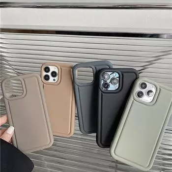 Чехол для телефона iPhone 13 15 11 12 14 Pro Max 12 13 mini XR XS SE Max 6 7 8 Plus Устойчив к падениям, износоустойчив, стильный и простой iPhone 6/7/8 чёрный
