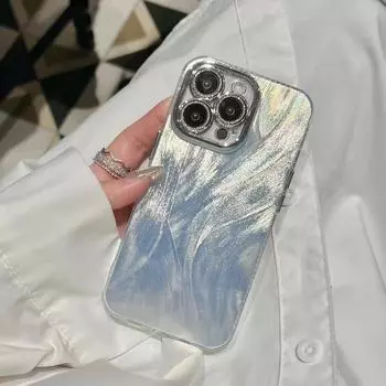 Чехол для телефона iPhone 13 15 11 12 14 Pro Max Plus с перьевой пряжей и мелкими отверстиями, модная защита iPhone 11 чистый