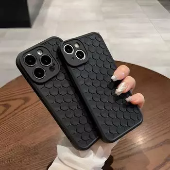 Чехол для телефона iPhone 13 15 11 12 14 Pro Max Сетчатый дышащий чехол для мобильного телефона устойчив к падениям, долговечен и износоустойчив iPhone 11 чёрный