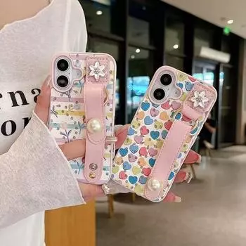 Чехол для телефона iPhone 14/13 с 3D-принтом из кожи и жемчужным узором, подходит для Apple 16/15 PROMAX 12/11, защита от падения iPhone11