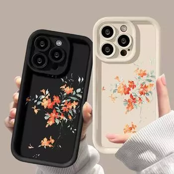 Чехол для телефона iPhone 15 14 13 12 11 Pro Max X XR XS Max 7 8 Plus SE 2022 цветы растения мода искусство чехлы для телефонов силиконовый противоударный бампер задняя крышка iPhone 15 дубильная кора