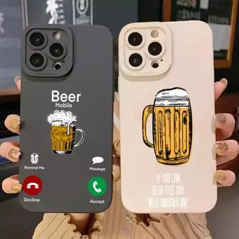 Чехол для телефона iPhone 15 Pro Max 16 14 13 12 11 X XS XR 7 8 Plus SE 2020 13Mini Funny Beer Call противоударный силиконовый мягкий чехол For iPhone 12 Pro морилка 19 красный
