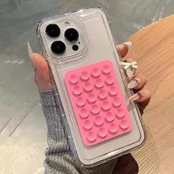 Чехол для телефона iPhone 16 15 14 Pro Max Plus 11 12 13 Pro 7 8 Plus XR X XS SE2 3D присоска подушка безопасности прозрачный противоударный чехол iPhone 7 фиолетовый