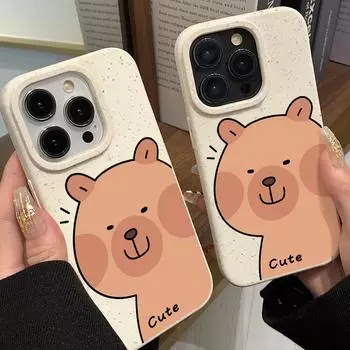 Чехол для телефона iPhone 16 15 14 13 12 11 Pro Max iPhone 11 13 16 15 14 12 X XS XR 6 7 8 SE iPhone 6 7 8 Plus Разлагаемый чехол из пшеничной соломы iPhone 6&7&8&SE 2020&SE 2022 белый