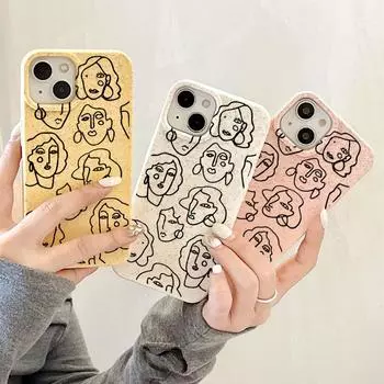 Чехол для телефона iPhone 16 15 14 13 12 11 Pro Max iPhone 11 13 16 15 14 12 X XS XR 6 7 8 SE iPhone 6 7 8 Plus Разлагаемый чехол из пшеничной соломы iPhone 6&7&8&SE 2020&SE 2022 белый