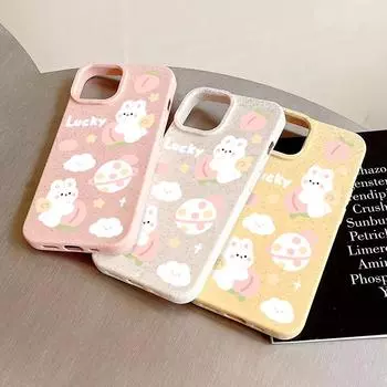 Чехол для телефона iPhone 16 15 14 13 12 11 Pro Max iPhone 11 13 16 15 14 12 X XS XR 6 7 8 SE iPhone 6 7 8 Plus Разлагаемый чехол из пшеничной соломы iPhone 6&7&8&SE 2020&SE 2022 белый