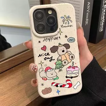 Чехол для телефона iPhone 16 15 14 13 12 11 Pro Max iPhone 11 13 16 15 14 12 X XS XR 6 7 8 SE iPhone 6 7 8 Plus Разлагаемый чехол из пшеничной соломы iPhone 6&7&8&SE 2020&SE 2022 белый