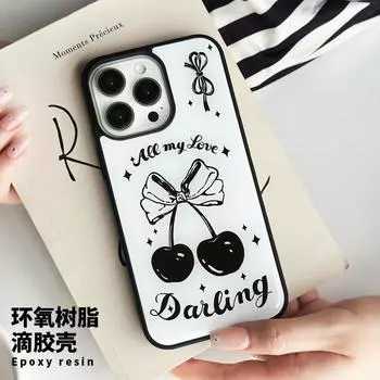 Чехол для телефона из эпоксидной смолы, совместимый и подходящий для huawei iPhone15 14 13mini/12/11promax/xsmax/xr 7/8plusSE Cartoon Cherry huawei MATE60