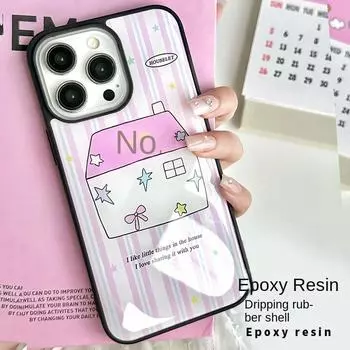 Чехол для телефона из эпоксидной смолы, совместимый и подходящий для huawei iPhone15 14 13mini/12/11promax/xsmax/xr 7/8plusSE, милый маленький домик 15