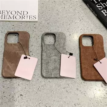 Чехол для телефона из денима для Apple iPhone - прочный силиконовый чехол для ПК с защитой от падений и ударов для iPhone15/14/13/12/Pro/Pro Max IPHONE 12 коричневый