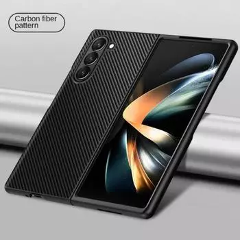 Чехол для телефона из искусственной кожи из углеродного волокна для Samsung Galaxy Z Fold 6 5 4 3 Fold6 Fold5 Fold4 Fold3 5G Жесткий пластиковый противоударный чехол Galaxy Z Fold6