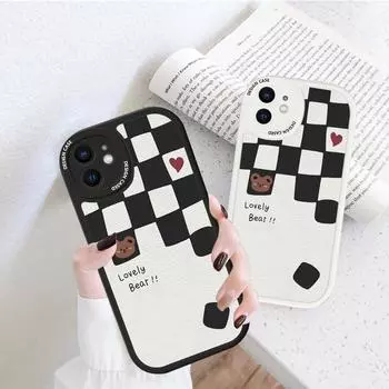 Чехол для телефона из искусственной кожи с милым мультяшным медведем для Infinix VIVO OPPO Reno Realme Huawei Nova Honor, чехлы для смартфона Huawei Mate 20