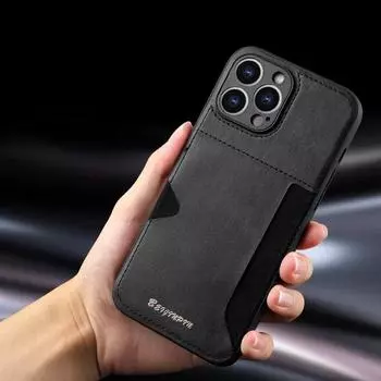 Чехол для телефона из искусственной кожи с слотом для карт для iPhone 15 14 Plus 13 12 11 Pro Max, бампер из ТПУ, задняя крышка For iPhone 12