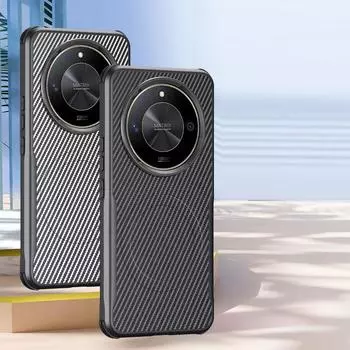 Чехол для телефона из кевларового волокна с магнитным креплением для Honor 200 Pro, противоударный чехол Magsafe для Huawei Honor 200 Pro с функцией беспроводной зарядки For Honor 200 Pro чёрный