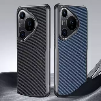 Чехол для телефона из кевларового волокна с магнитным креплением для Huawei Pura 70 Ultra, чехол Magsafe Magsafe для HUAWEI Pura 70 Mate 60 Pro Plus, чехол для беспроводной зарядки Pura 70 Ultra чёрный