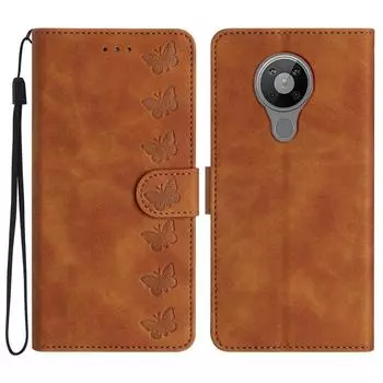 Чехол для телефона из кожи с тиснением «Семь бабочек» For Nokia 6.2 / 7.2 синий