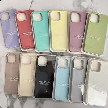 Чехол для телефона из настоящего жидкого силикона с матовой тканевой подкладкой и упаковочной коробкой для iPhone 16 15 14 13 12 11 7 8 с защитой от жира и отпечатков пальцев iPhone 7 Plus/8 Plus