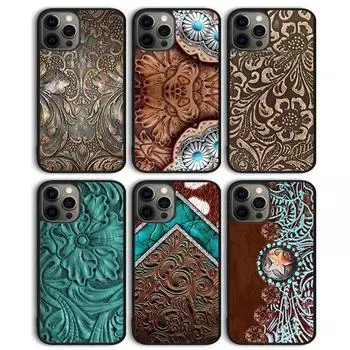 Чехол для телефона из натуральной кожи в деревенском коричневом стиле для iPhone 13 11 12 Pro Max mini XS XR X 8 Plus 7 SE 2020 6S 5S Coque iPhone 5 5s