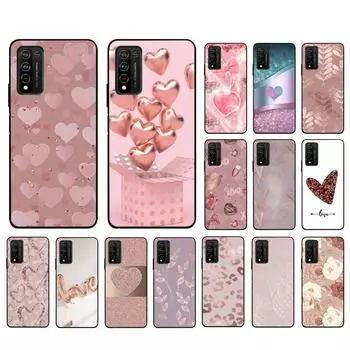 Чехол для телефона из розового золота с сердечком и бабочкой для Huawei Honor 50 10X Lite 20 7A 7C 8X 9X Pro 9A 8A 8S 9S 10i 20S 20lite 7X 10 lite Honor 9A
