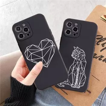 Чехол для телефона из ТПУ для Iphone 12 Pro 7 8 Plus Xr Xs Se 2020 12pro, задняя крышка с милым сердечком для Iphone 13 11 Pro Max, Fundas For iPhone 12