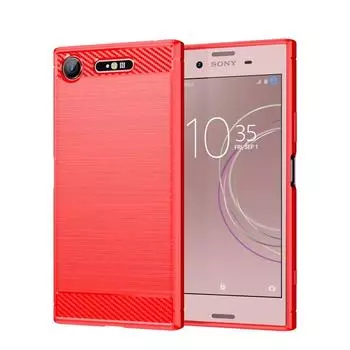 Чехол для телефона из ТПУ из углеродного волокна с матовой текстурой для Sony Xperia XZ1 For Sony Xperia XZ1 чёрный