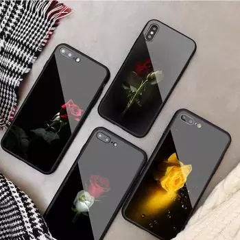 Чехол для телефона из закаленного розового стекла для iPhone 12 11 Pro Max 5 6 7 8 PLUS X XS XR XSMax Shell 12Pro Cover Shell iPhone 5 5S SE