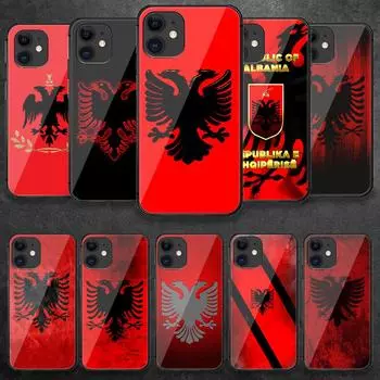 Чехол для телефона из закаленного стекла «Албанцы» для iPhone Samsung Galaxy OnePlus Oppo Xiaomi Redmi Note SA 7 8 9 10 11 12 13 14 20 21 22 53 Pro Ultra iPhone 6 or 6S