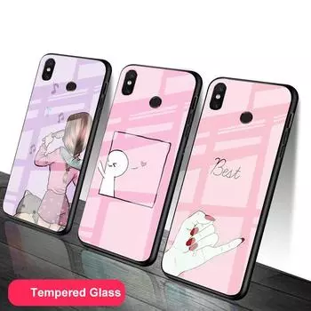 Чехол для телефона из закаленного стекла Best Friends для Redmi Note 5 6 7 8 Pro Note8T Note9S Redmi8 9, чехол Redmi Note 6