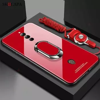 Чехол для телефона из закаленного стекла для ZTE nubia Red Magic 8 Pro Plus, чехол-держатель с магнитным кольцом для Nubia Z40S Z40 Pro, чехол-держатель с магнитным кольцом для Red Magic 7 8Pro, чехол на шейный ремешок Nubia Z40 Pro белый