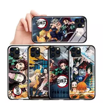 Чехол для телефона из закаленного стекла для iPhone Samsung Galaxy Infinix, ТПУ с мягким краем, популярный японский аниме, противоударный чехол для смартфона iPhone 11 Pro Max