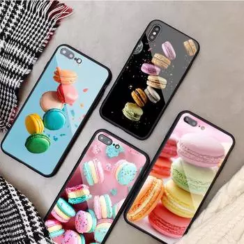 Чехол для телефона из закаленного стекла Macaron для iPhone 12 11 Pro Max 5 6 7 8 PLUS X XS XR XSMax Shell 12Pro Cover Shell iPhone 5 5S SE