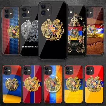 Чехол для телефона из закаленного стекла с гербом Армении для iPhone Samsung Galaxy OnePlus Oppo Xiaomi Redmi Note SA 7 8 9 10 11 12 13 14 20 21 22 53 Pro Ultra iPhone 6 or 6S