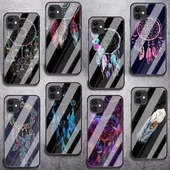 Чехол для телефона из закаленного стекла с перьями для iPhone Samsung Galaxy OnePlus Oppo Xiaomi Redmi Note SA 7 8 9 10 11 12 13 14 20 21 22 53 Pro Max Plus Ultra iPhone 6 or 6S