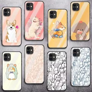 Чехол для телефона из закаленного стекла с рисунком собаки для iPhone Samsung Galaxy OnePlus Oppo Xiaomi Redmi Note SA 7 8 9 10 11 12 13 14 20 21 22 53 Pro Max Plus Ultra iPhone 6 or 6S